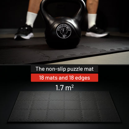 Floor Protection Mats 30 x 30 cm 18 mats incl. end pieces Black