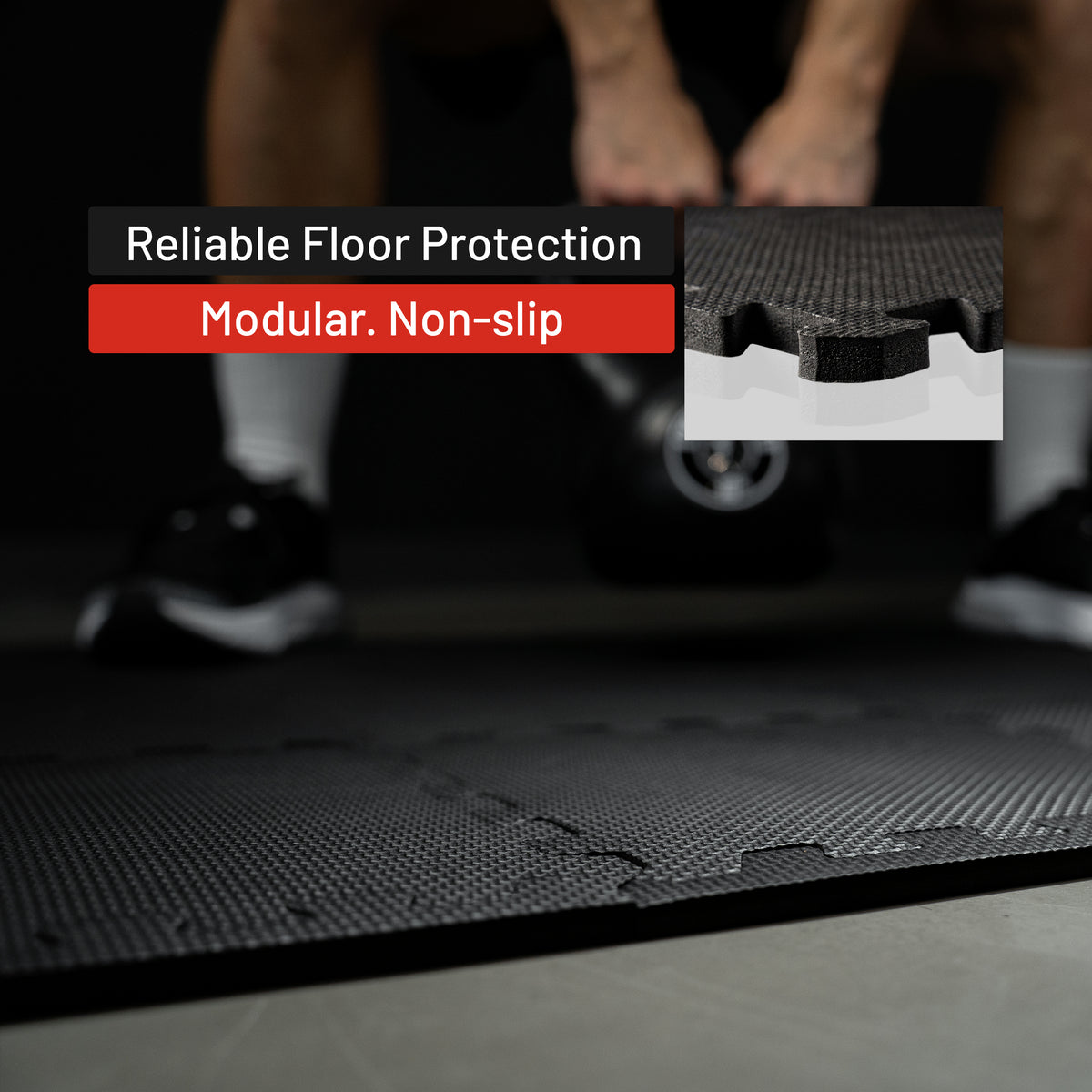 Floor Protection Mats 30 x 30 cm 18 mats incl. end pieces Black