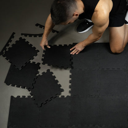 Floor Protection Mats 30 x 30 cm 18 mats incl. end pieces Black