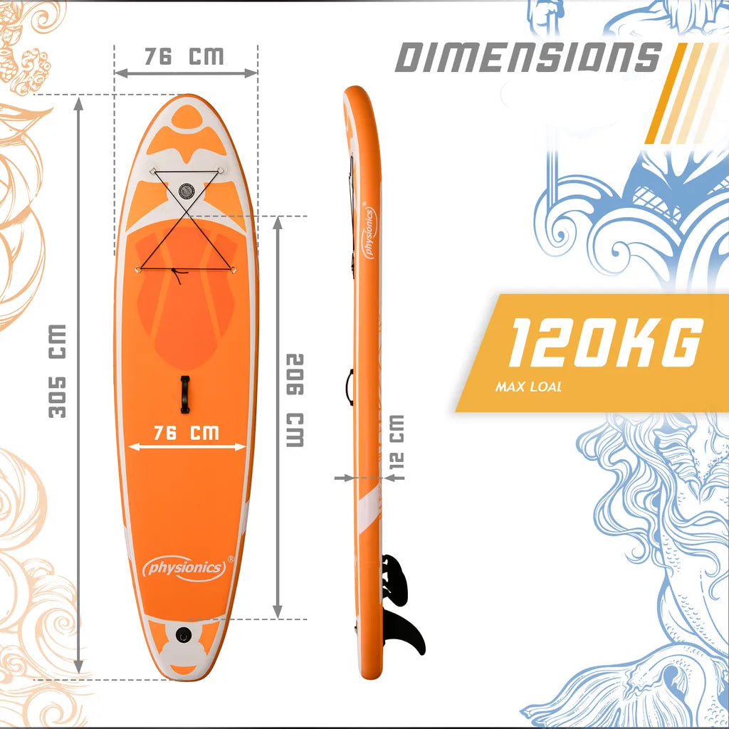 Planche de SUP Physionics 305 cm Ensemble complet Orange