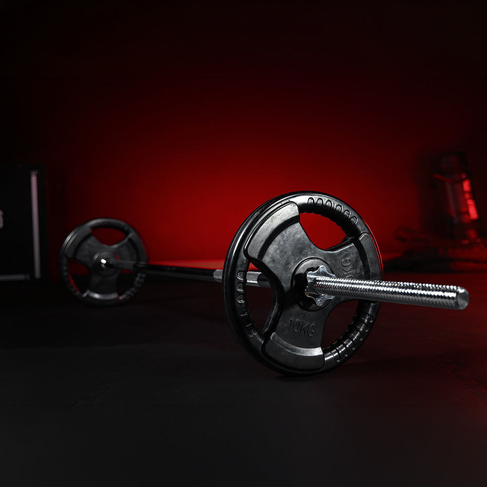 Weight Plate 10 kg Gripper Cast Iron Rubber Coating - 30/31 mm