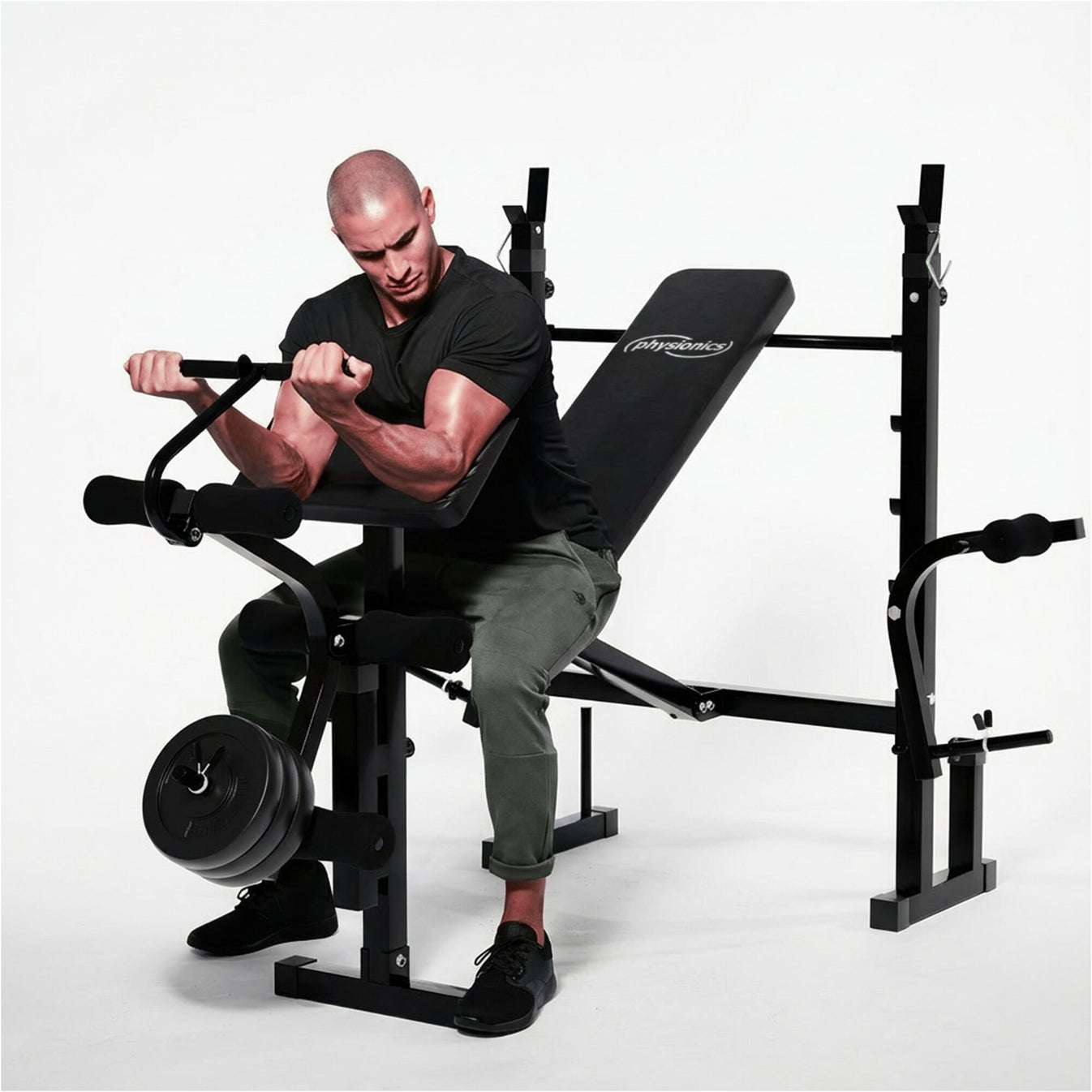 Banc de fitness multifonctionnel Physionics avec poulie dorsale
