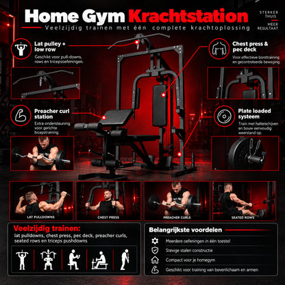 Home Gym Krachtstation met Verstelbare Halterbank