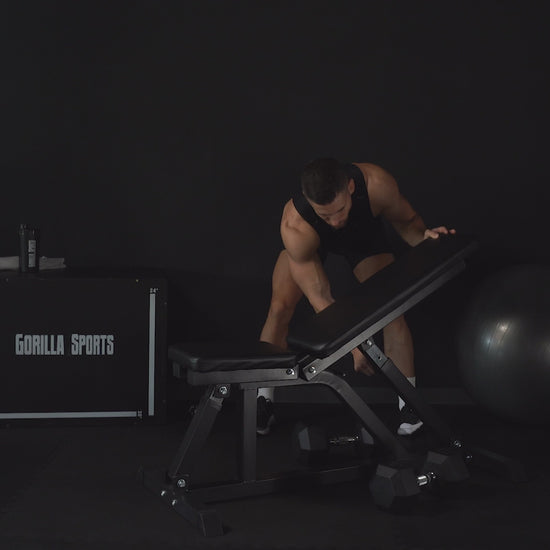 Multifunctionele Fitnessbank met verstelbare leuning en zitting