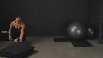 Tapis de protection pour sol de salle de sport (16 pièces, total 5,76 m²) Noir 