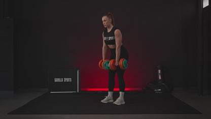 Dumbellset 30 kg gripper gietijzer rubber coating - veersluiting