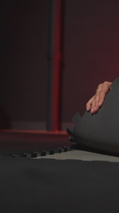 Tapis de protection pour sol de salle de sport (8 pièces, total 2,88 m²) Noir