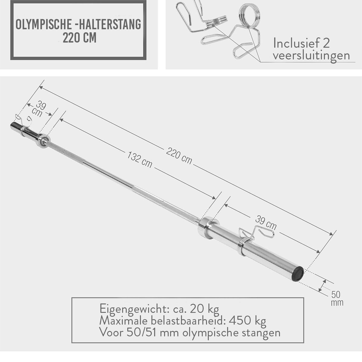 Gorilla Sports Olympische Halterstang Veersluiting