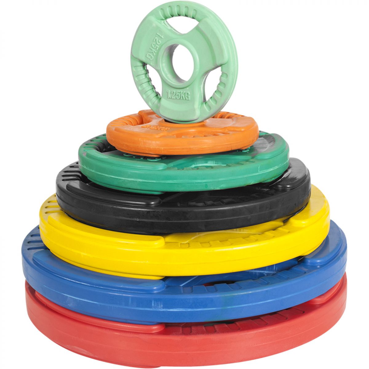 Gorilla Sports Olympische halterschijf 1,25 kg Gripper Gietijzer Rubber Coating - 50/51 mm