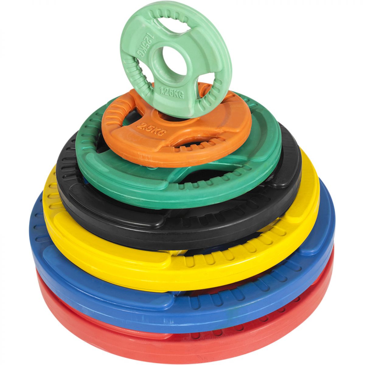 Gorilla Sports Olympische halterschijf 1,25 kg Gripper Gietijzer Rubber Coating - 50/51 mm