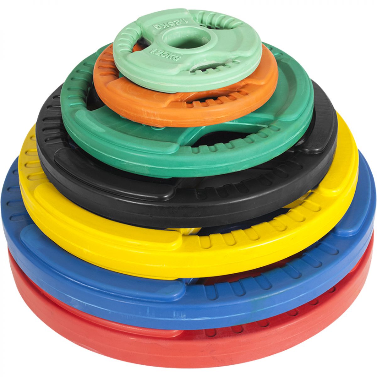 Gorilla Sports Olympische halterschijf 1,25 kg Gripper Gietijzer Rubber Coating - 50/51 mm