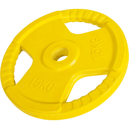 Gorilla Sports Olympische halterschijf 15 kg Gripper Gietijzer Rubber Coating - 50/51 mm