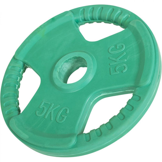 Gorilla Sports Olympische halterschijf 5 kg Gripper Gietijzer Rubber Coating - 50/51 mm