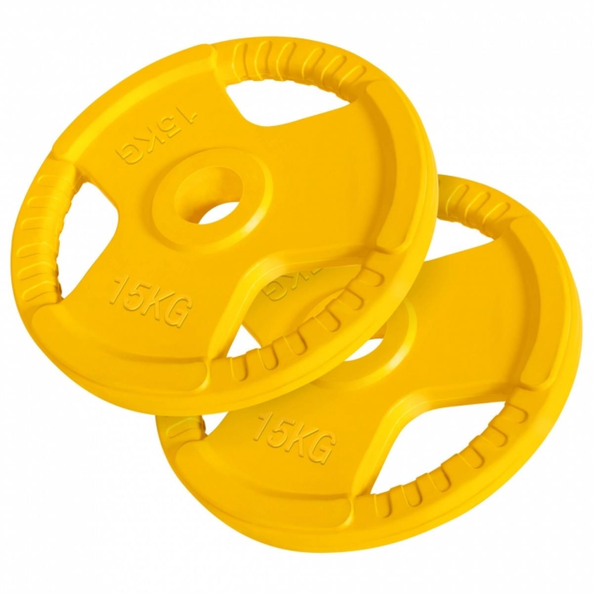 Gorilla Sports Olympische halterschijven set 2 x 15 kg Gripper Gietijzer Rubber Coating - 50/51 mm