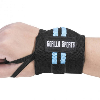 Gorilla Sports Polsbanden (elastisch katoen) Zwart/Blauw