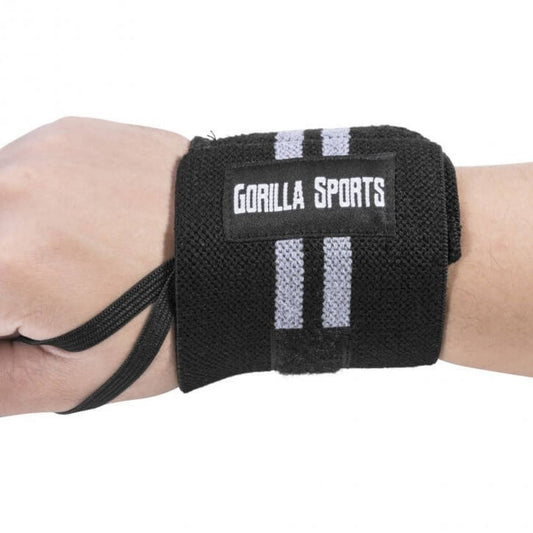 Gorilla Sports Polsbanden (elastisch katoen) Zwart/Grijs