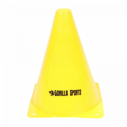 Gorilla Sports Set van 10 pionnen 17 cm geel