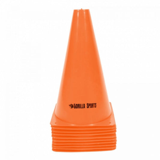 Gorilla Sports Set van 10 pionnen 23 cm oranje