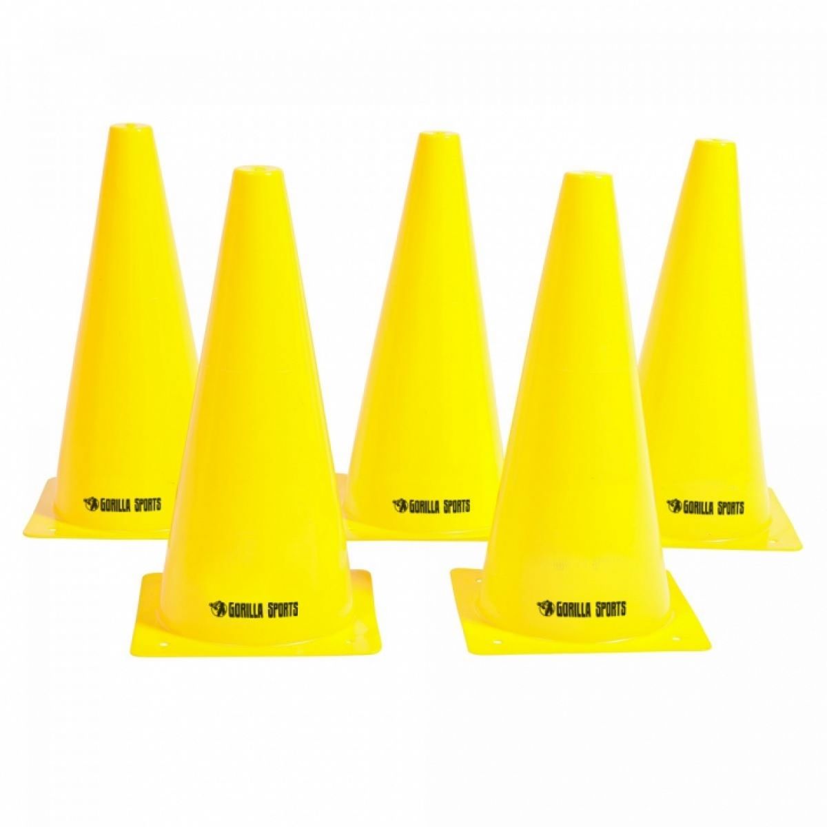 Gorilla Sports Set van 10 pionnen 30 cm geel