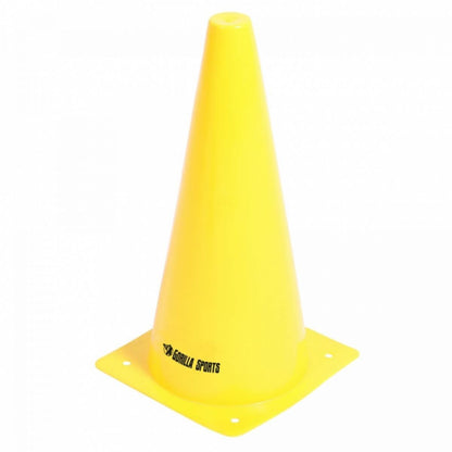 Gorilla Sports Set van 10 pionnen 30 cm geel
