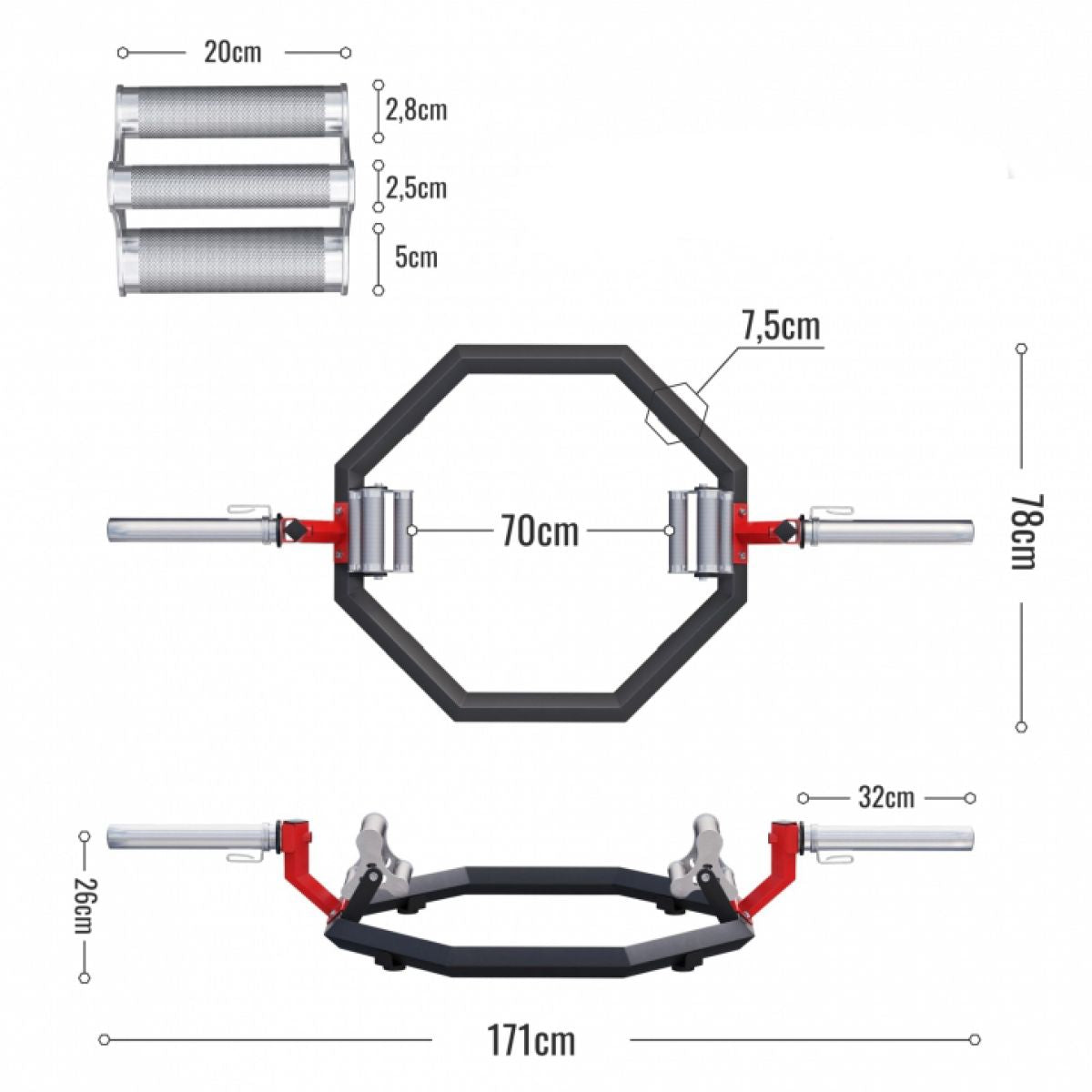 Trap Bar Multi Grip 50/51 mm Gorilla Sports