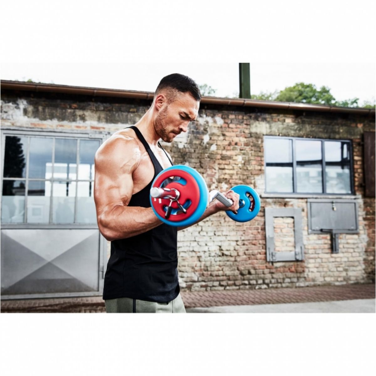 Kit haltères musculation - HOMCOM - 2-en-1 lot de 2 poids 25 kg réglable entraînement - HDPE - noir rouge - Sport Kit haltères musculation - HOMCOM - 2-en-1 lot de 2 poids 25 kg réglable entraînement - HDPE - noir rouge - Sport