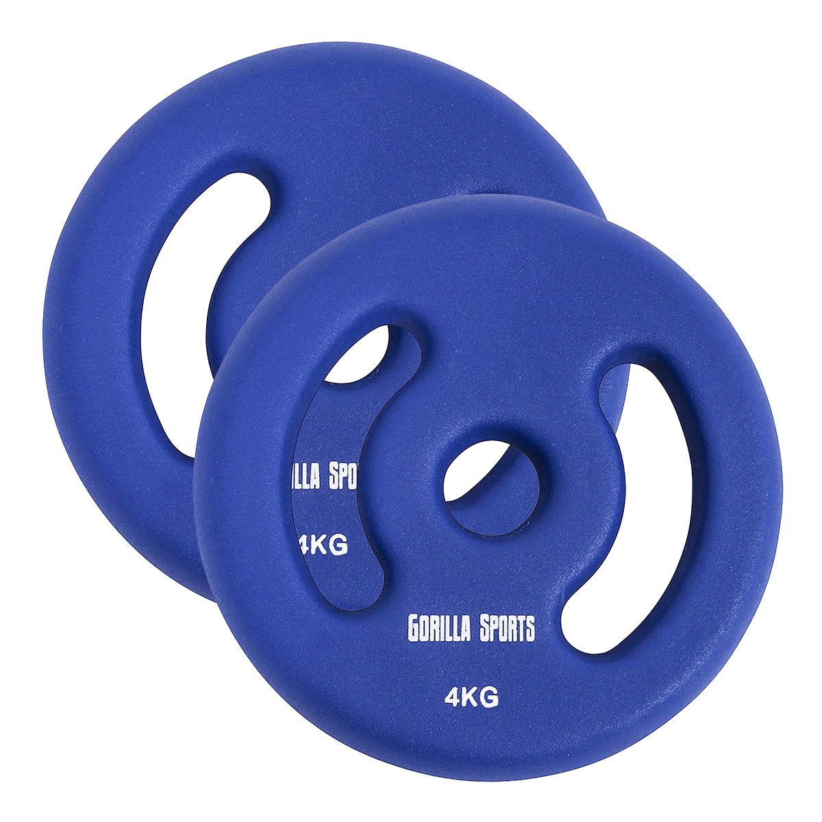 Vinyl halterschijven set 2 x 4 kg donker blauw Gorilla Sports