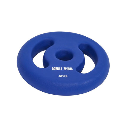 Vinyl halterschijven set 2 x 4 kg donker blauw Gorilla Sports