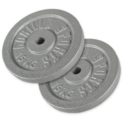 Voordeelbundel Halterschijven Gietijzer 2 x 15 kg Gorilla Sports