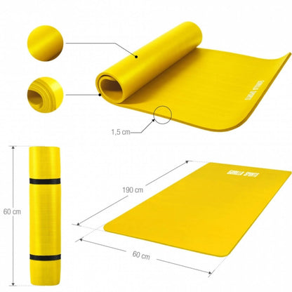 Gorilla Sports Yogamat Deluxe 190 x 60 x 1,5 cm Geel