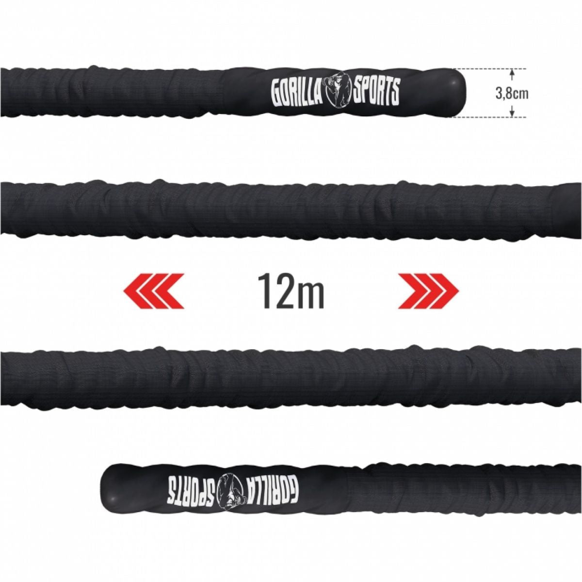 Battle rope incl. Muurbeugel 1200 x 3,8 cm
