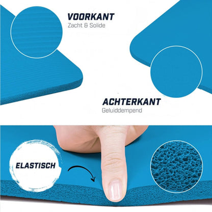 Blauw - Yogamat Deluxe 190 x 100 x 1,5 cm